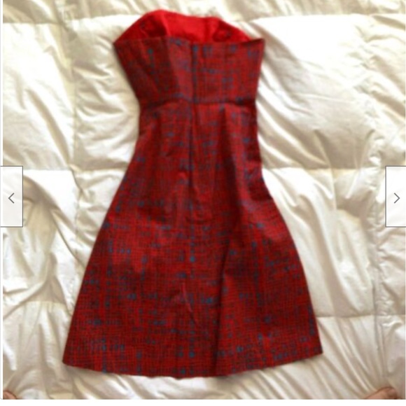 Anthropologie Tabitha  red strapless dress - Picture 5 of 6